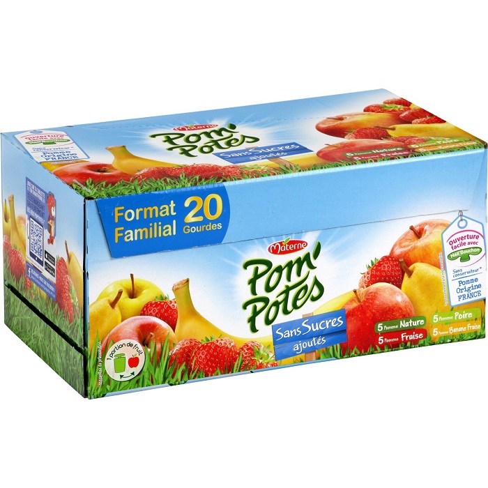 MATERNE - COMPOTE PARFUMS ASSORTIS POM\'POTES 20 gourdes de 90g