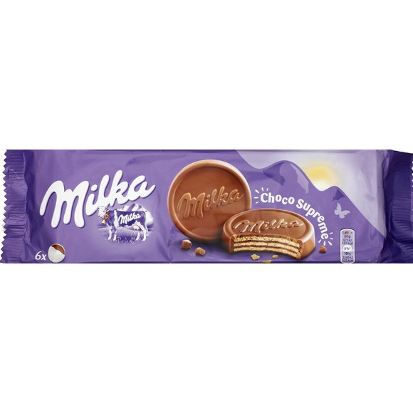 MILKA - GAUFRETTES FOURREES ET ENROBEES CHOCOLAT AU LAIT CHOCO SUPREME 180g ou 300g