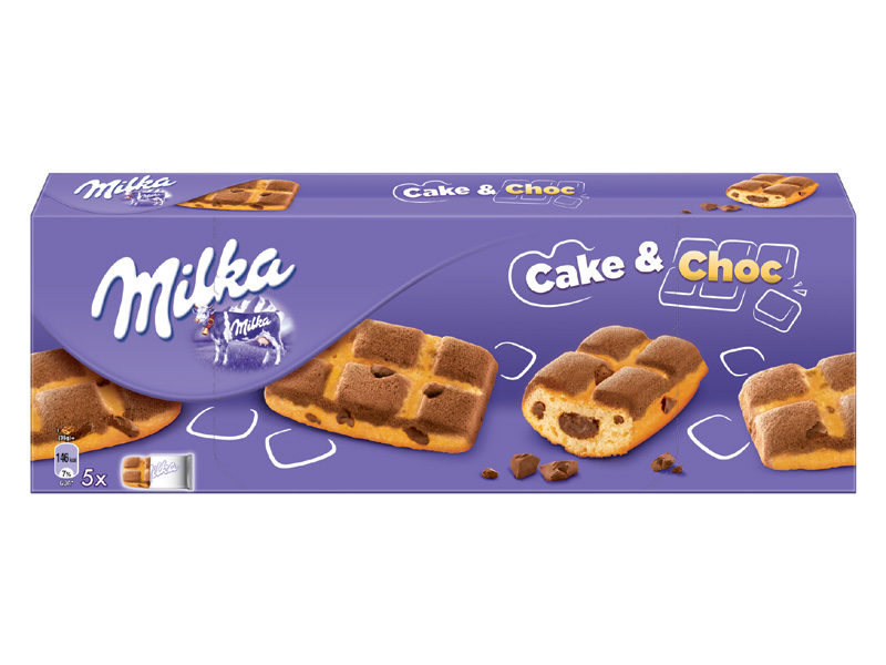 MILKA - GÂTEAUX MOELLEUX FOURRES CHOCOLAT AU LAIT ET PEPITES CAKE & CHOC 175g