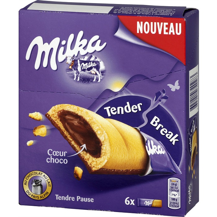 MILKA - BISCUITS SABLES FOURRES CHOCOLAT AU LAIT TENDER BREAK 156g ou 260g