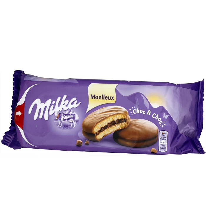 MILKA - GÂTEAUX MOELLEUX FOURRES ET ENROBES CACAO CHOC & CHOC 175g