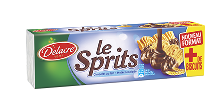DELACRE - BISCUITS SABLES NAPPES DE CHOCOLAT AU LAIT SPRITS 200g