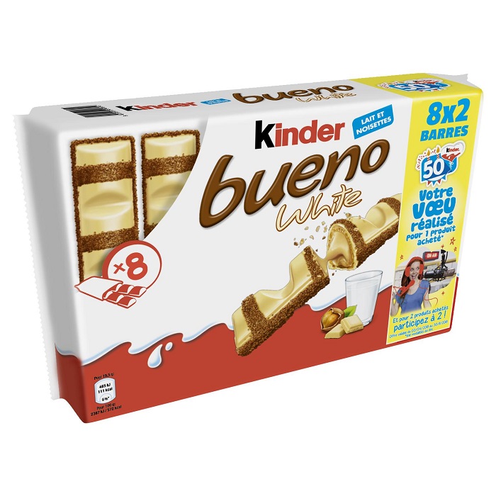 FERRERO - BARRES CHOCOLATEES WHITE KINDER BUENO 312g