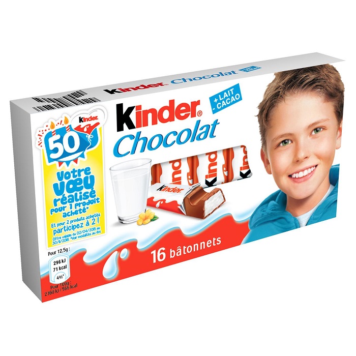 FERRERO - BÂTONNETS CHOCOLAT AU LAIT FOURRES LAIT KINDER 200g ou 300g