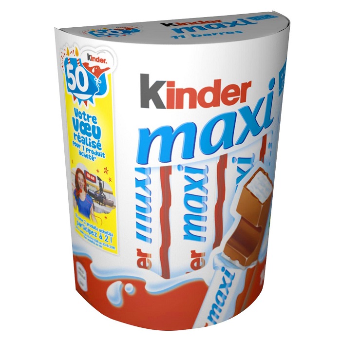 FERRERO - BÂTONNETS CHOCOLAT AU LAIT FOURRES LAIT KINDER MAXI 231g ou 420g