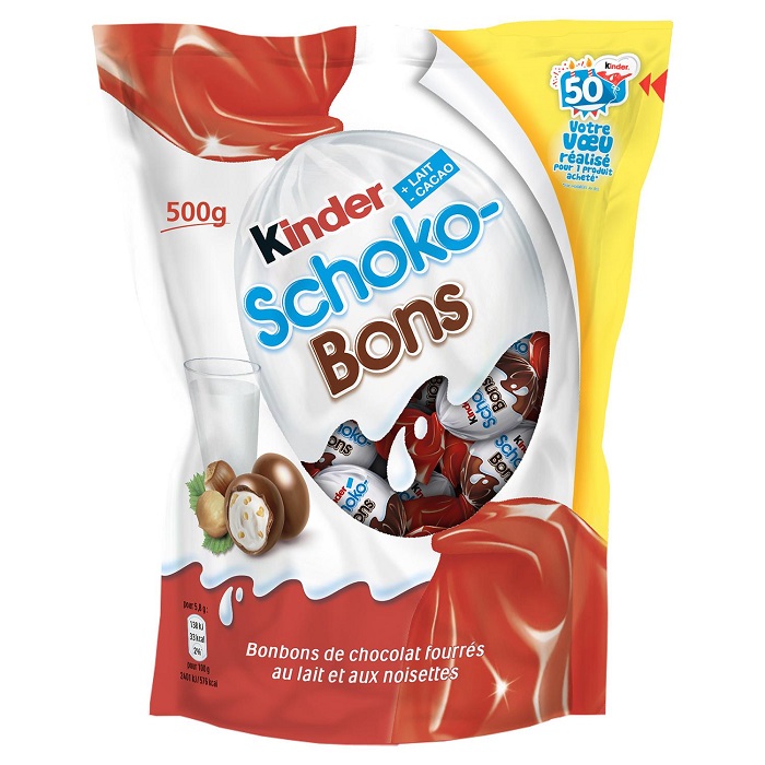 FERRERO - BONBONS CHOCOLAT FOURRES LAIT NOISETTES KINDER SCHOKO-BONS 500g