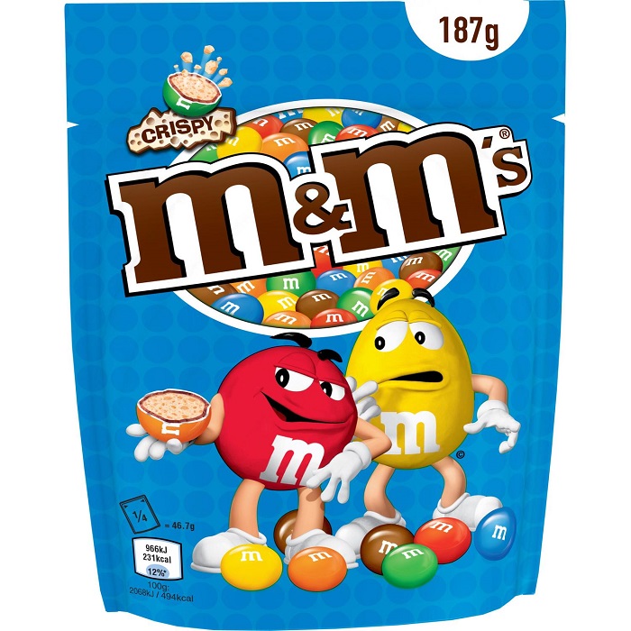 M&M\'S - BONBONS CRISPY CHOCOLAT AU LAIT 187g ou 340g