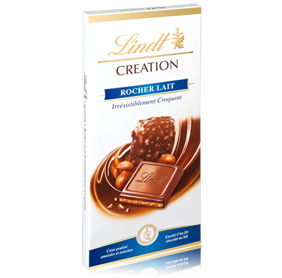 LINDT - CHOCOLAT ROCHER LAIT CROQUANT LINDT CREATION 150g