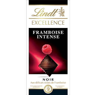 LINDT - CHOCOLAT NOIR FRAMBOISE INTENSE LINDT EXCELLENCE 100g
