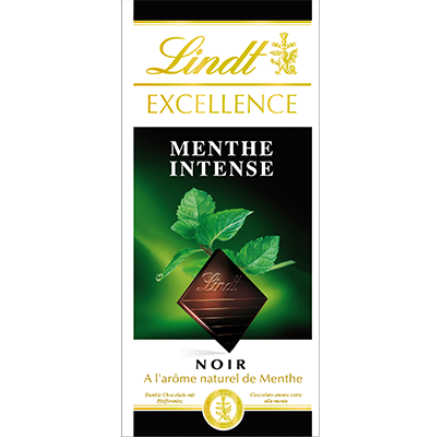 LINDT - CHOCOLAT NOIR MENTHE INTENSE LINDT EXCELLENCE 100g
