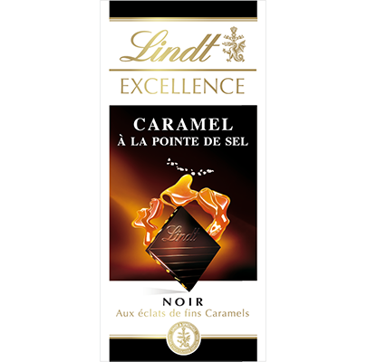 LINDT - CHOCOLAT NOIR CARAMEL POINTE DE SEL LINDT EXCELLENCE 100g