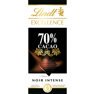 LINDT - CHOCOLAT NOIR INTENSE 70% LINDT EXCELLENCE 100g