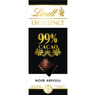 LINDT - CHOCOLAT NOIR ABSOLU 99% LINDT EXCELLENCE 50g