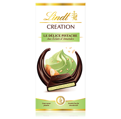LINDT - CHOCOLAT NOIR DELICE PISTACHE AMANDES LINDT CREATION 150g