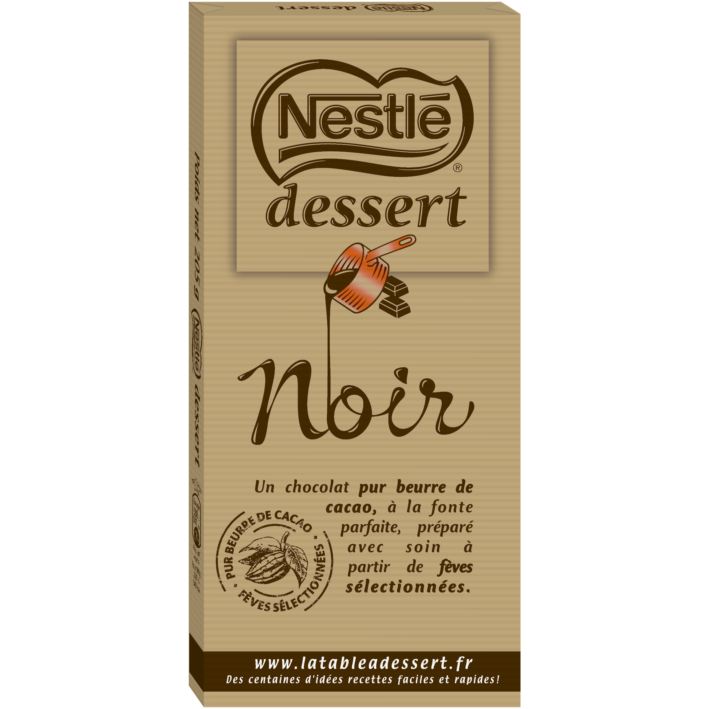 NESTLE - CHOCOLAT NOIR A PÂTISSER NESTLE DESSERT 205g ou 2 x 205g (410g)