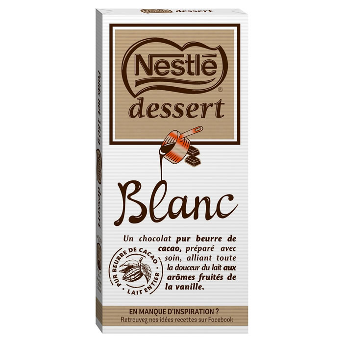 NESTLE - CHOCOLAT BLANC A PÂTISSER NESTLE DESSERT 180g