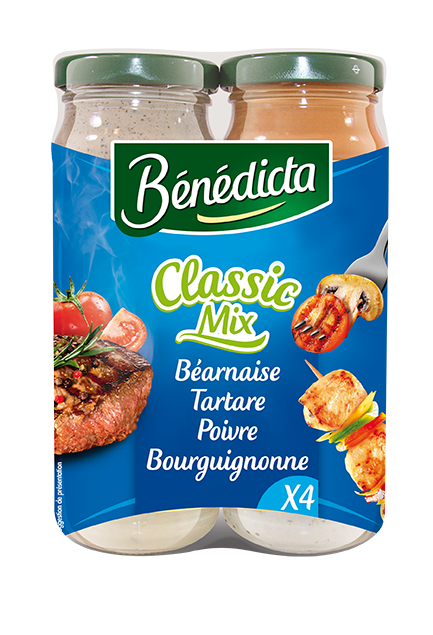 BENEDICTA - SAUCES ASSORTIES CLASSIX MIX Paquet de 4 pots : 330g