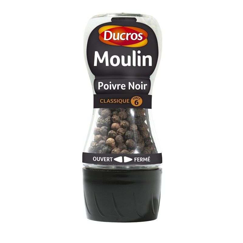 POIVRE NOIR CLASSIQUE FORCE 6 DUCROS Moulin de 28g