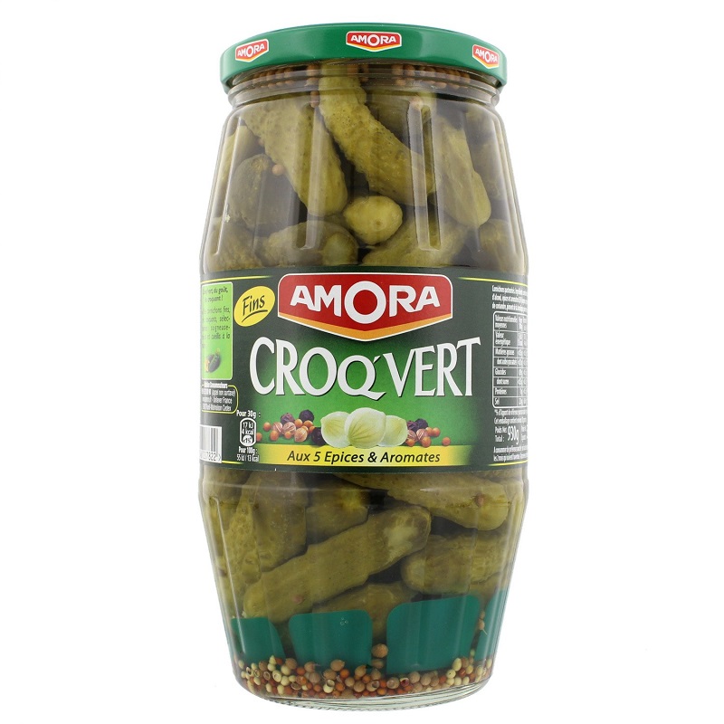 AMORA - CORNICHONS FINS 6 EPICES ET AROMATES Pot de 540g