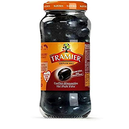TRAMIER - OLIVES NOIRES CONFITES DENOYAUTEES Pot de 150g ou 250g