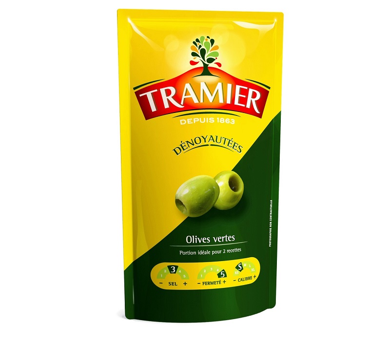 TRAMIER - OLIVES VERTES DENOYAUTEES Sachet de 100g