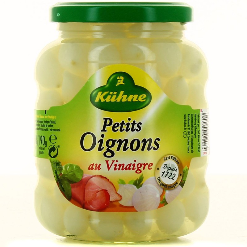 KÜHNE - PETITS OIGNONS BLANCS AU VINAIGRE Pot de 190g
