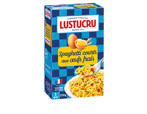 LUSTUCRU - SPAGHETTI COURTS AUX OEUFS FRAIS Boite de 250g