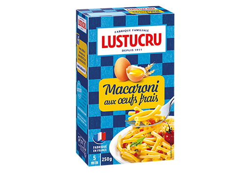 LUSTUCRU - MACARONI AUX OEUFS FRAIS Boite de 250g