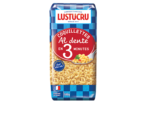 LUSTUCRU - COQUILLETTES AL DENTE 3 MINUTES Paquet de 500g