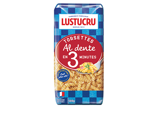 LUSTUCRU - TORSETTES AL DENTE 3 MINUTES Paquet de 500g