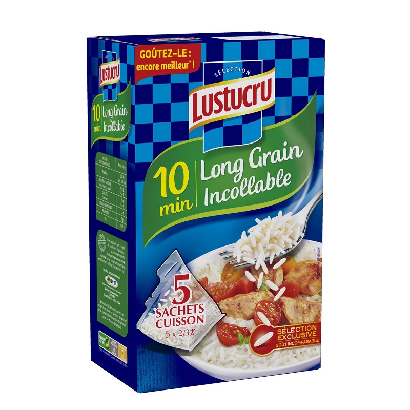 LUSTUCRU - RIZ LONG GRAIN INCOLLABLE 5 sachets de 180g : 900g