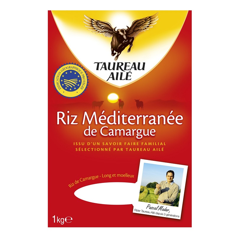 TAUREAU AILE - RIZ MEDITERRANEE DE CAMARGUE Paquet de 1kg