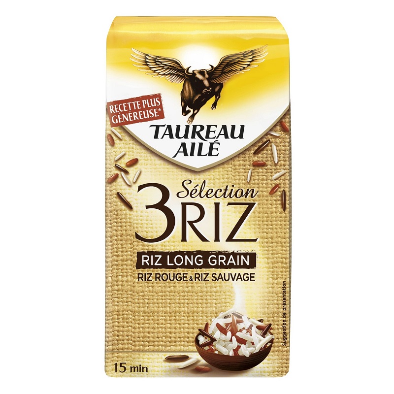 TAUREAU AILE - RIZ BASMATI SAUVAGE ET ROUGE Paquet de 500g