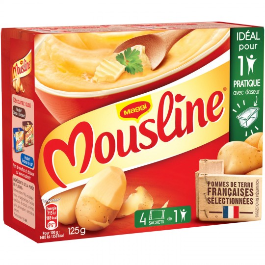 MAGGI - PUREE EN FLOCONS NATURE MOUSLINE 4 sachets de 31.25g