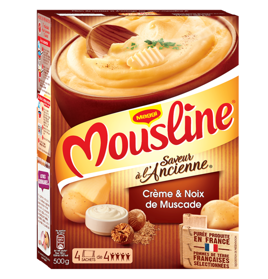 MAGGI - PUREE EN FLOCONS CREME ET NOIX DE MUSCADE MOUSLINE 4 sachet de 125g