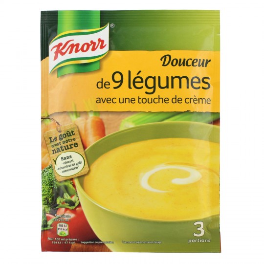 KNORR DOUCEUR 9 LEGUMES Sachet de 84g Soupes et Croutons/Soupes en sachet coursadomfr