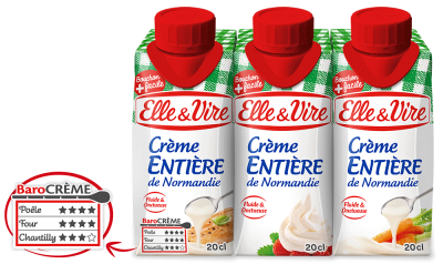 ELLE ET VIRE - CREME ENTIERE LIQUIDE UHT 3 briques de 20cl