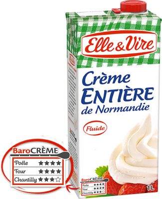 ELLE ET VIRE - CREME ENTIERE LIQUIDE UHT Brique de 100cl
