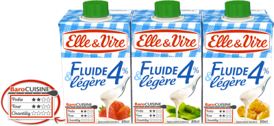 ELLE ET VIRE - CREME LIQUIDE 4% MG UHT 3 briques de 20cl