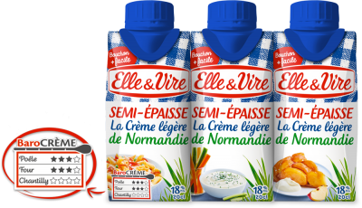 ELLE ET VIRE - CREME LEGERE SEMI-EPAISSE 18% MG UHT 3 briques de 20cl