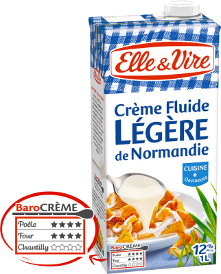 ELLE ET VIRE - CREME LEGERE LIQUIDE 12% MG UHT Brique de 100cl