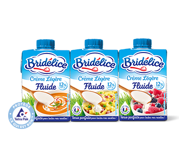 BRIDELICE - CREME LEGERE LIQUIDE 12% MG UHT 3 briques de 20cl