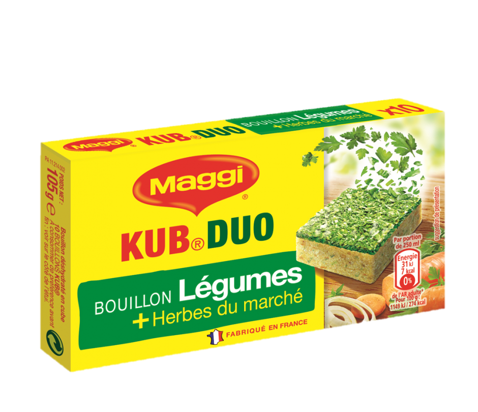 MAGGI - BOUILLON KUB DUO LEGUMES HERBES DU MARCHE Boite de 10 tablettes