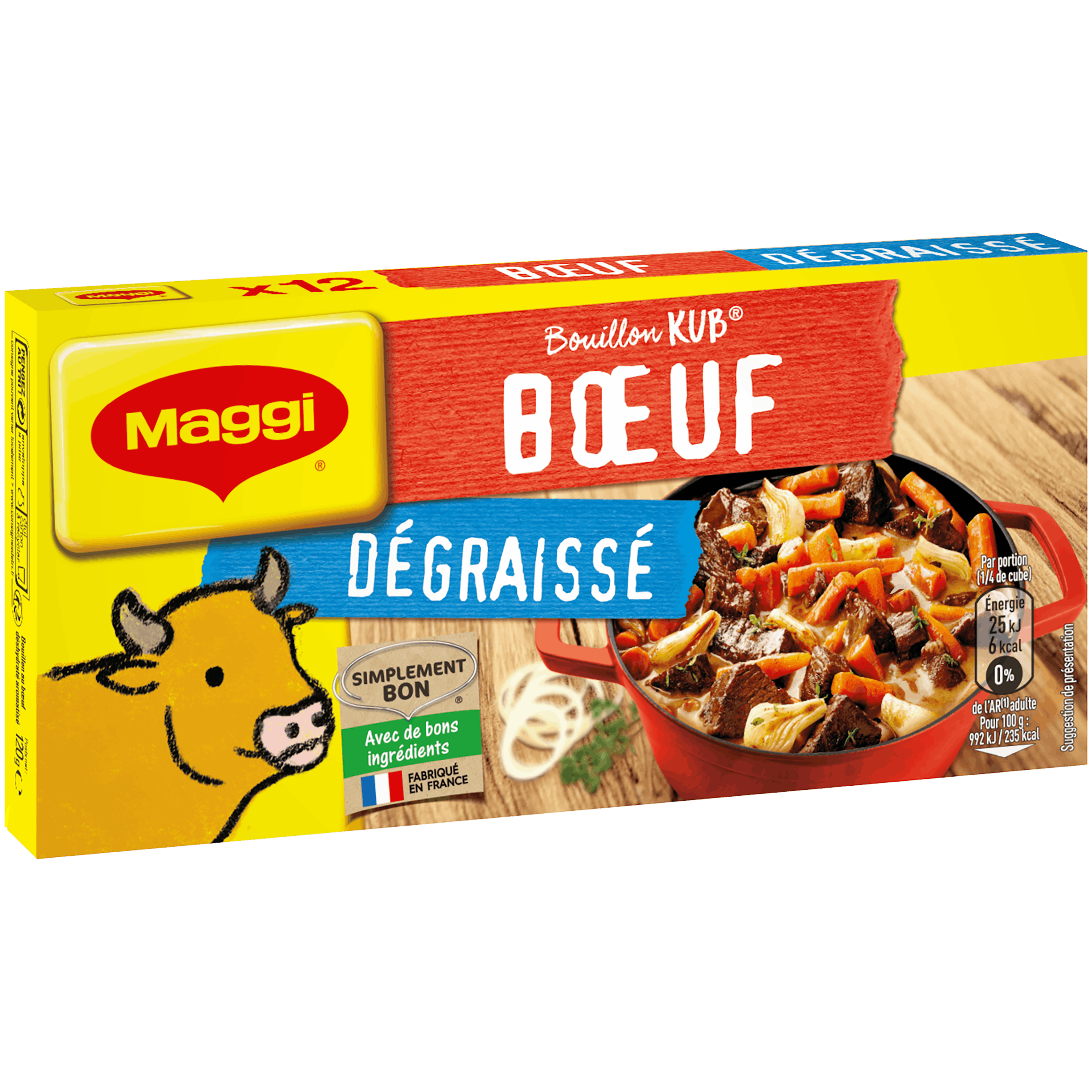 MAGGI - BOUILLON KUB DE BOEUF DEGRAISSE Boite de 12 tablettes
