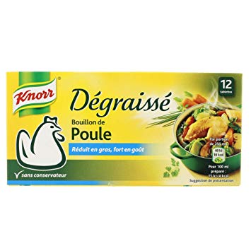 KNORR - BOUILLON DE POULE DEGRAISSE Boite de 12 tablettes