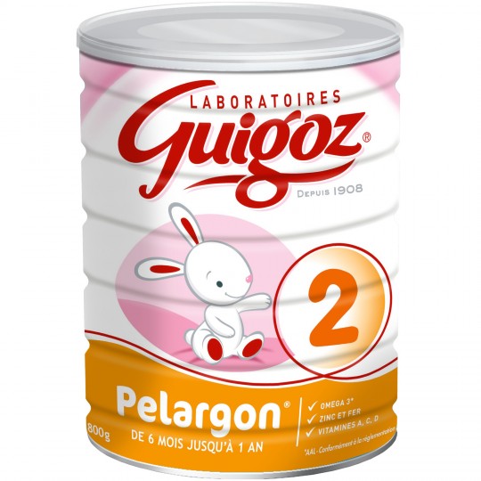 GUIGOZ - LAIT EN POUDRE 2ème AGE PELARGON Boite de 780g