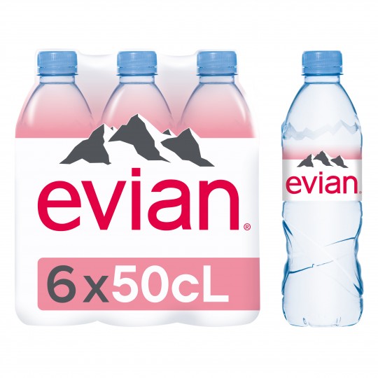 EVIAN - EAU MINERALE NATURELLE Pack de 6 bouteilles de 50cl