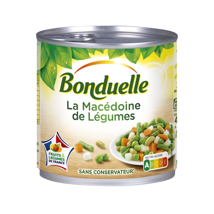 BONDUELLE - MACEDOINE DE LEGUMES Boite de 265g net égoutté
