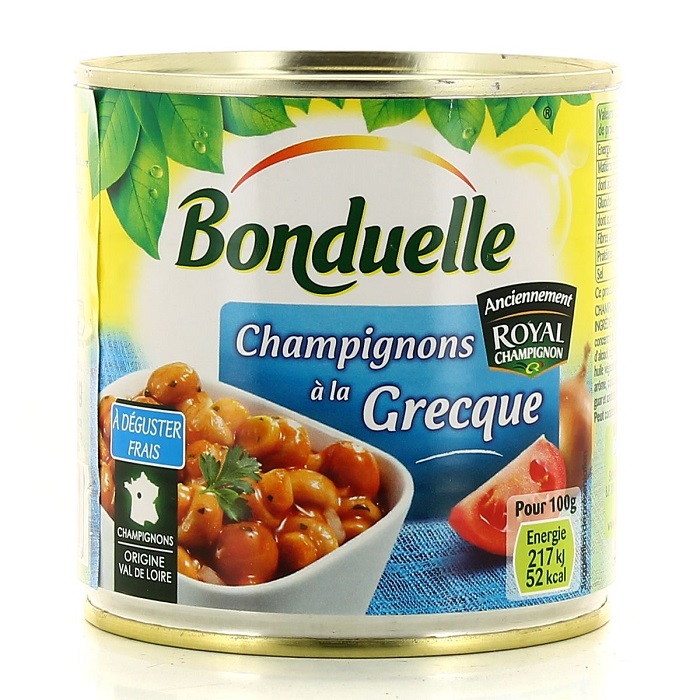 BONDUELLE - CHAMPIGNONS A LA GRECQUE Boite de 400g