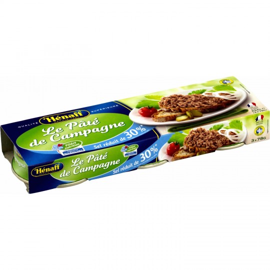 HENAFF - PÂTE DE CAMPAGNE 3 boites de 78g